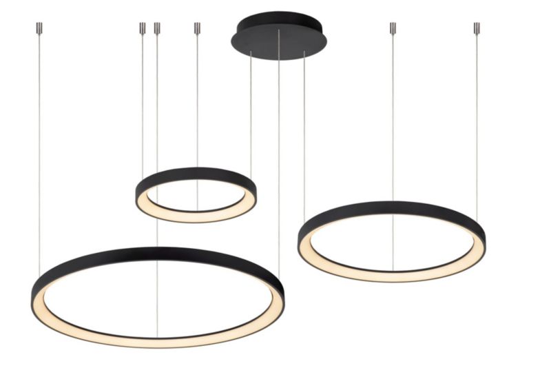 Lampa wisząca Lucide Vidal 0950 czarna ring wbudowany LED 120W 1 szt.