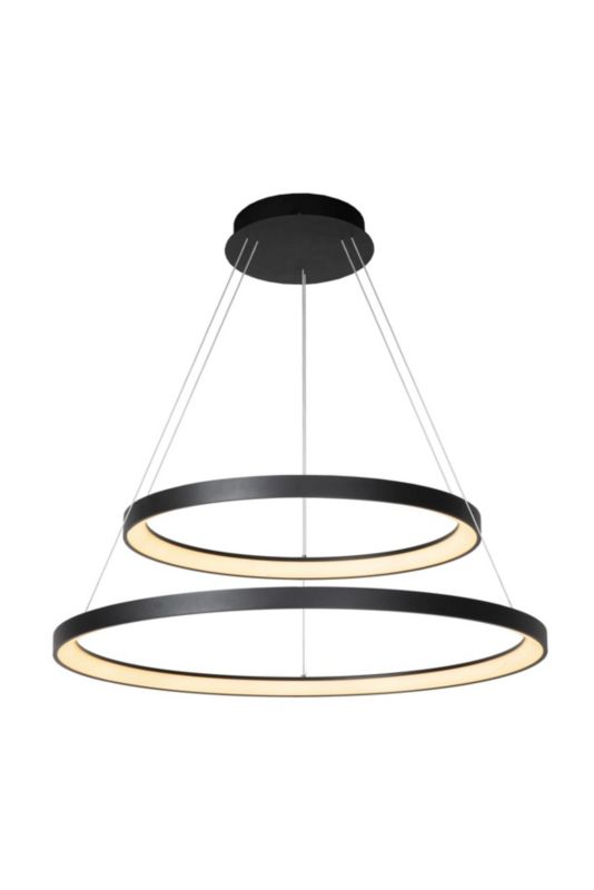Lampa wisząca Lucide Vidal czarna ring wbudowany LED 92W 1 szt.