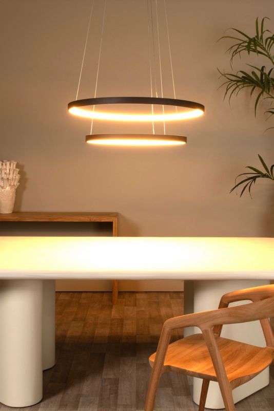Lampa wisząca Lucide Vidal czarna ring wbudowany LED 92W 1 szt.