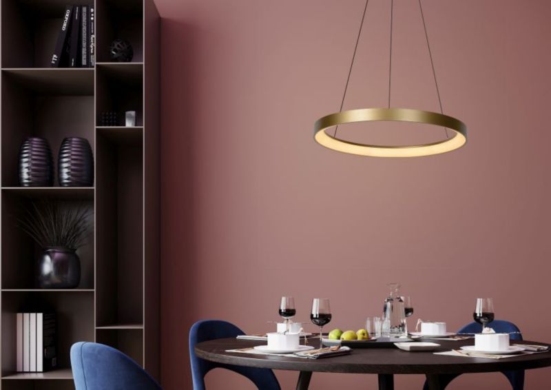 Lampa wisząca Lucide VIDAL złoto-odcienie złota LED 48W biały ciepły 2700K 2987lm IP20 wym:150x58x58cm - 1 szt.