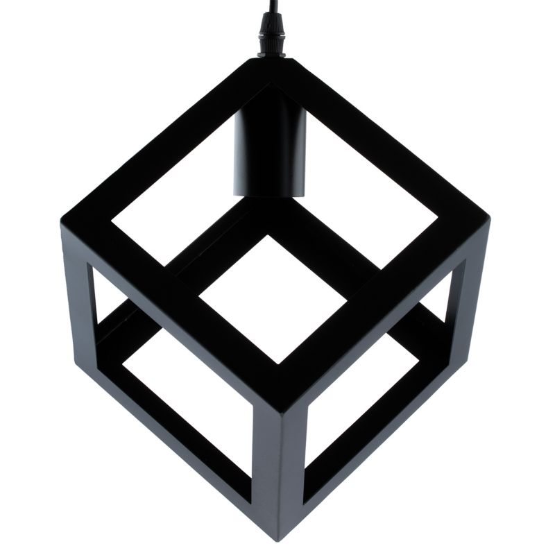 Lampa Wisząca Lumiled Sufitowa Geometryczna Kwadrat Zwis LED 3x E27 Czarna 1 szt.