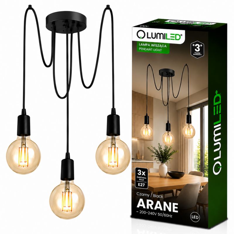 Lampa Wisząca Lumiled Sufitowa Pająk 3 ramiona do LED 3x E27 1 szt.