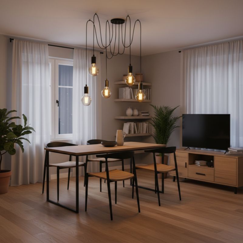 Lampa Wisząca Lumiled Sufitowa Pająk 5 ramion do LED 5x E27 1 szt.