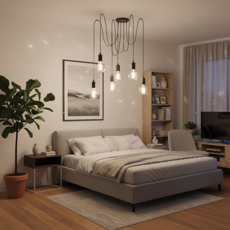 Lampa Wisząca Lumiled Sufitowa Pająk 6 Ramion do LED 6x E27 1 szt.