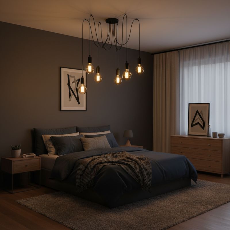 Lampa Wisząca Lumiled Sufitowa Pająk 6 Ramion do LED 6x E27 1 szt.