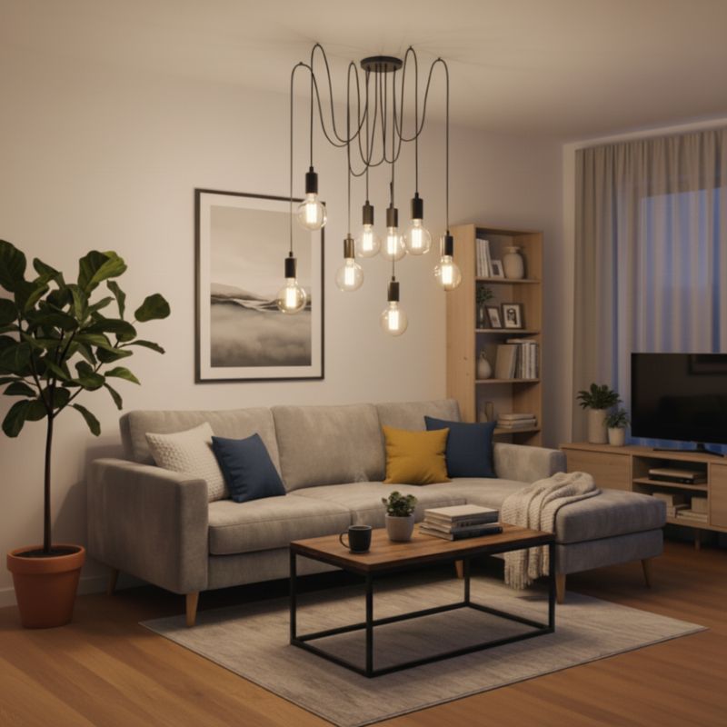 Lampa Wisząca Lumiled Sufitowa Pająk 8 ramion do LED 8x E27 1 szt.
