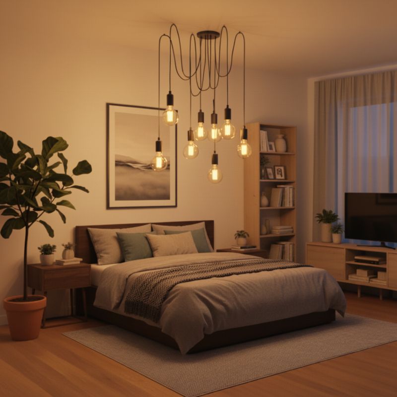Lampa Wisząca Lumiled Sufitowa Pająk 8 ramion do LED 8x E27 1 szt.
