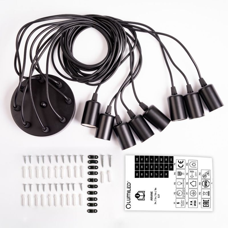 Lampa Wisząca Lumiled Sufitowa Pająk 8 ramion do LED 8x E27 1 szt.