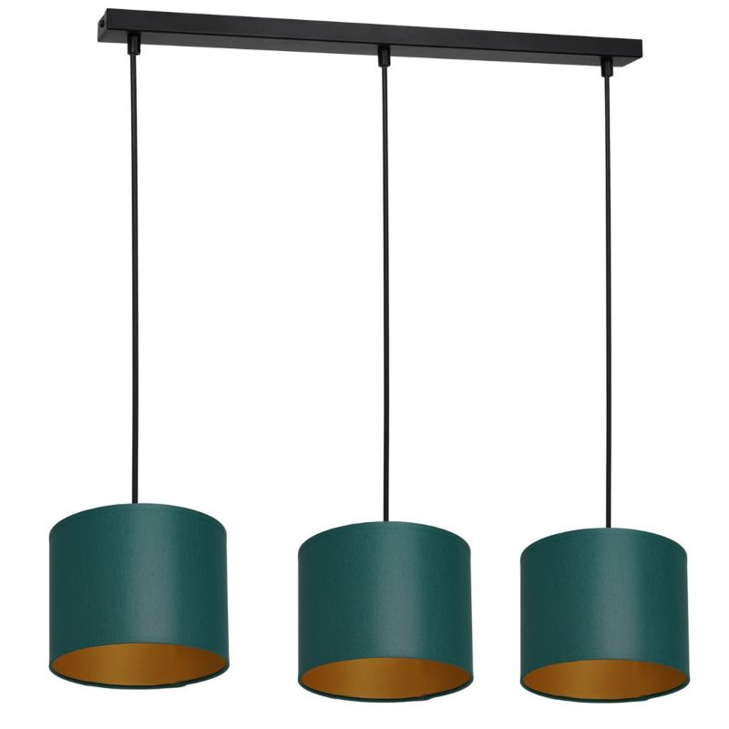 Lampa wisząca Luminex Arden zielono-czarny matowy-złota wym: 110 x 75 x 18 cm 3xE27 x 15W 1 szt.