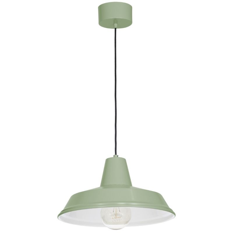 Lampa wisząca Luminex Class zielony matowa-biała wym: 120 x 36 x 36 cm 1xE27 x 15W 1 szt.