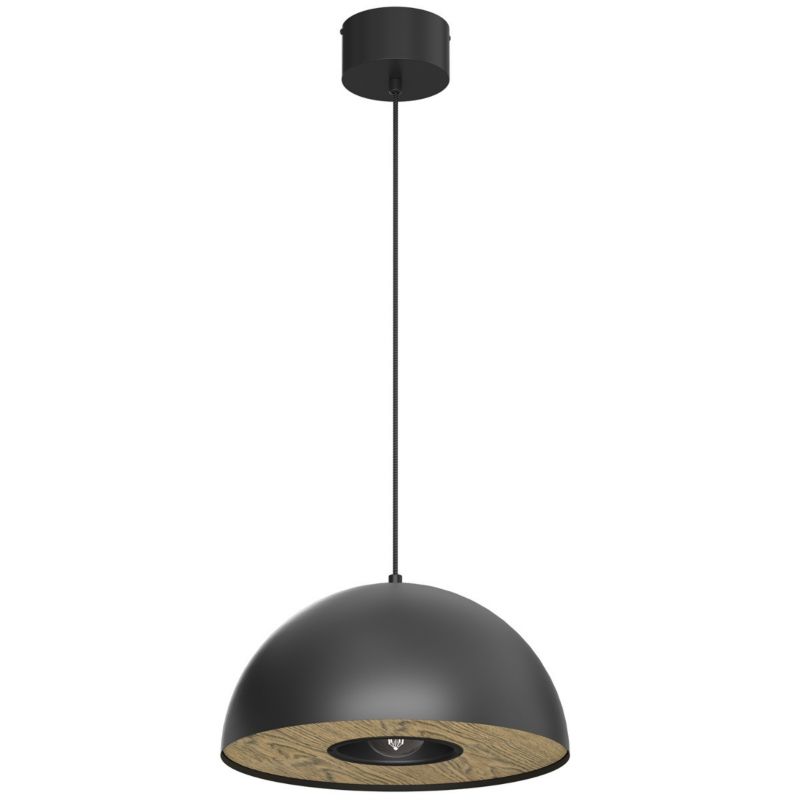 Lampa wisząca Luminex Elgund czarny matowa-ciemne drewno wym