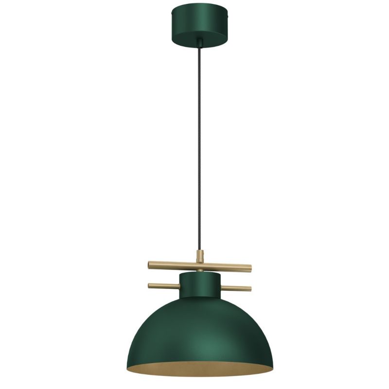 Lampa wisząca Luminex Estate ciemna zieleń-złoty mat wym: 120 x 29 x 29 cm 1xE27 x 15W 1 szt.