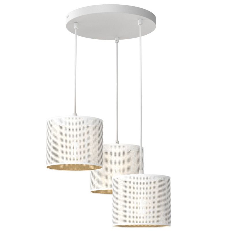 Lampa wisząca Luminex Loft Shade biały matowa-złota wym: 110