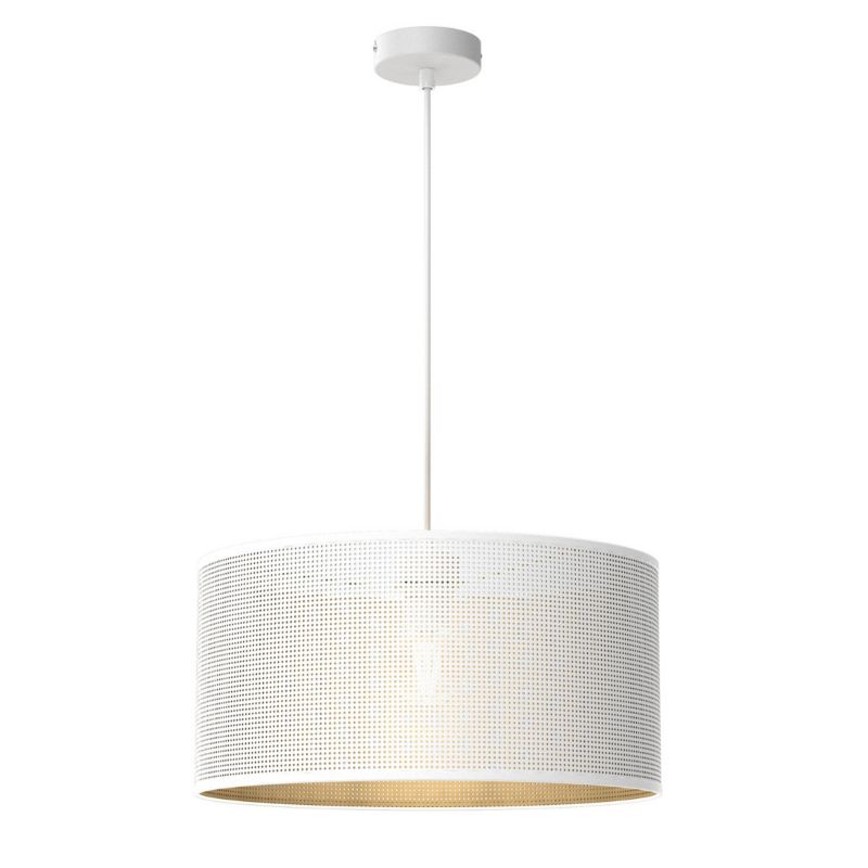 Lampa wisząca Luminex Loft Shade biały matowa-złota wym: 120 x 40