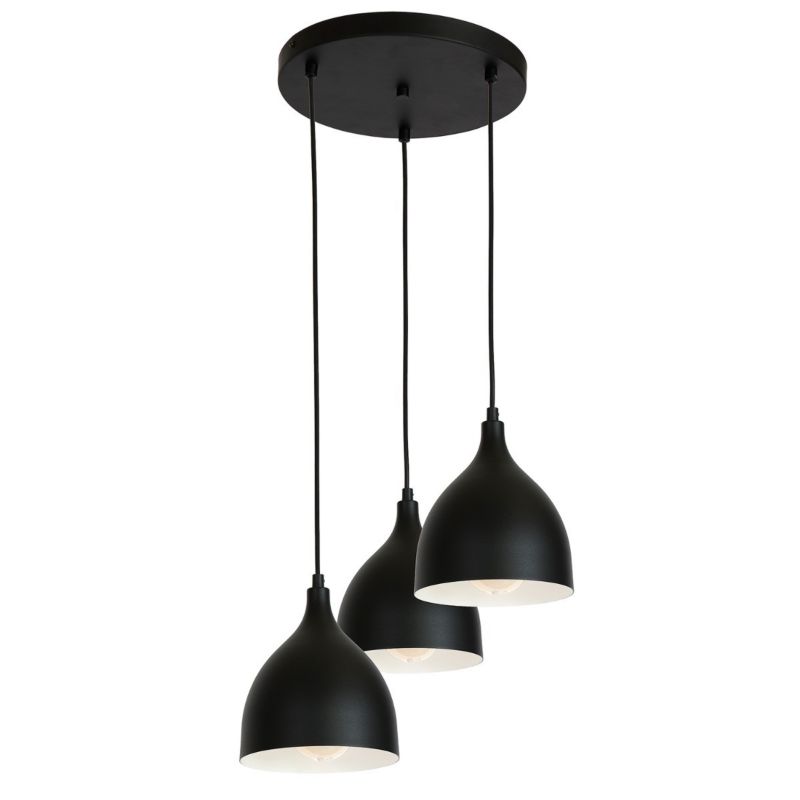 Lampa wisząca Luminex Noak Classic 8809 czarny matowy szerokość 42 cm 3xE27 x 15W 1 szt.