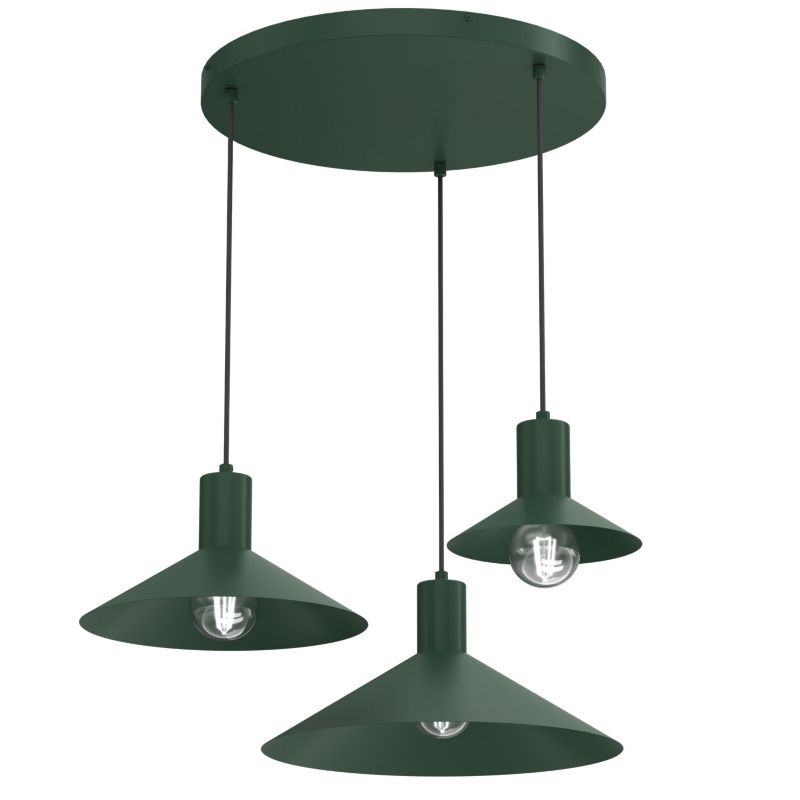 Lampa wisząca Luminex Nox zielona 3xE27x15W IP20 wym:110x80x80cm - 1 szt.