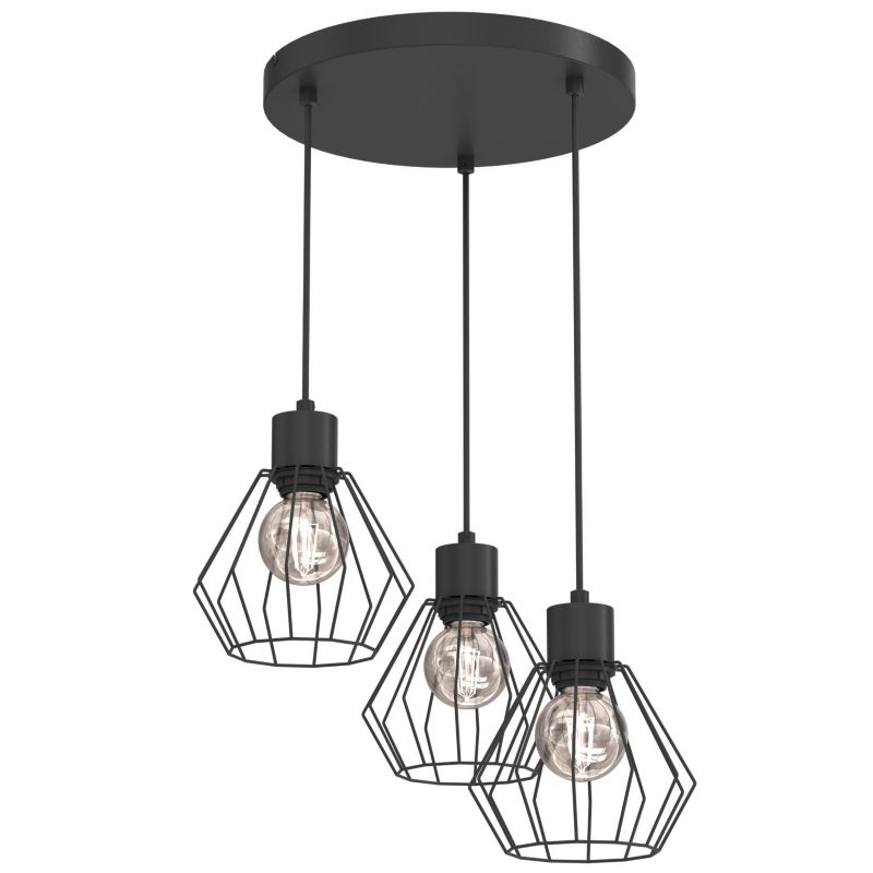 Lampa wisząca Luminex Parkla czarna 3xE27x15W IP20 wym: 110x45x45cm - 1 szt.