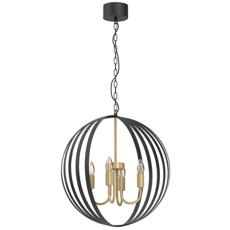 Lampa wisząca Luminex Sparkle czarny matowa-złoty mat wym