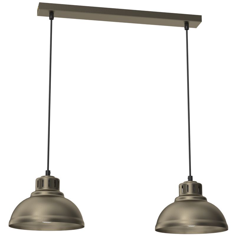 Lampa wisząca Luminex Sven tytanowe złoto-czarna wym: 110 x 65 x 21 cm 2xE27 x 15W 1 szt.