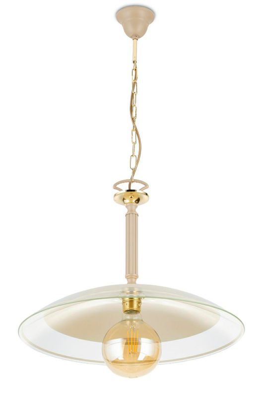 Lampa wisząca Luna HowHomely beżowa szkło 1xE27 1 szt.