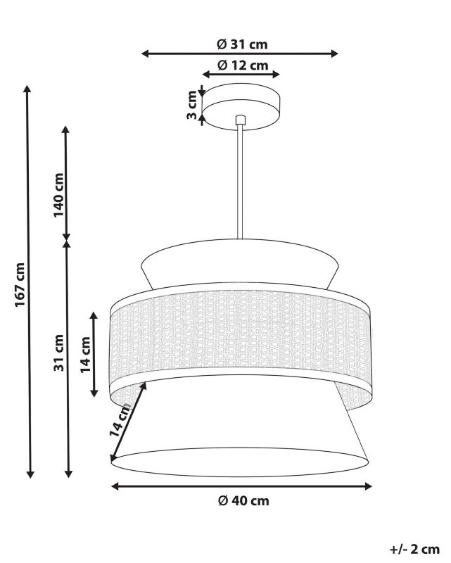 Lampa wisząca Luyano Rattan Beżowy 1 szt.