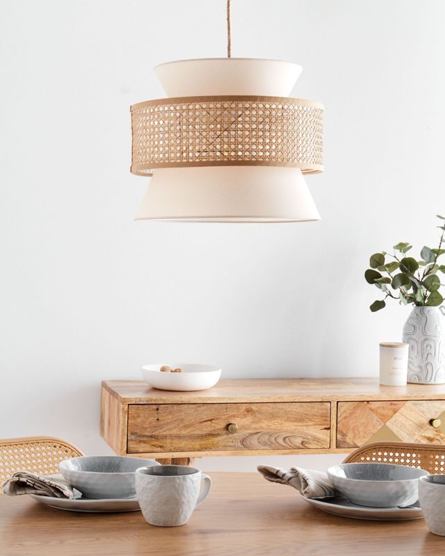 Lampa wisząca Luyano Rattan Beżowy 1 szt.