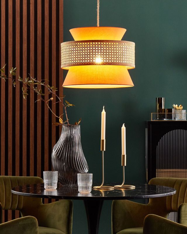 Lampa wisząca Luyano Rattan Koralowy 1 szt.