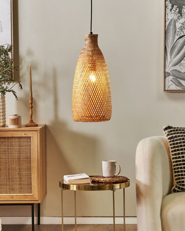 Lampa wisząca Lwela Drewno bambusowe Naturalny 1 szt.