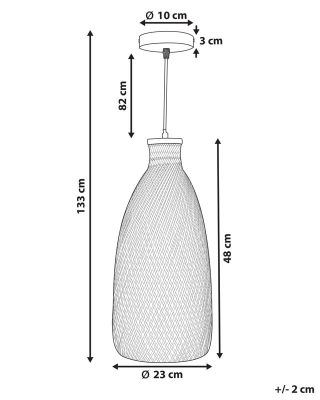 Lampa wisząca Lwela Drewno bambusowe Naturalny 1 szt.