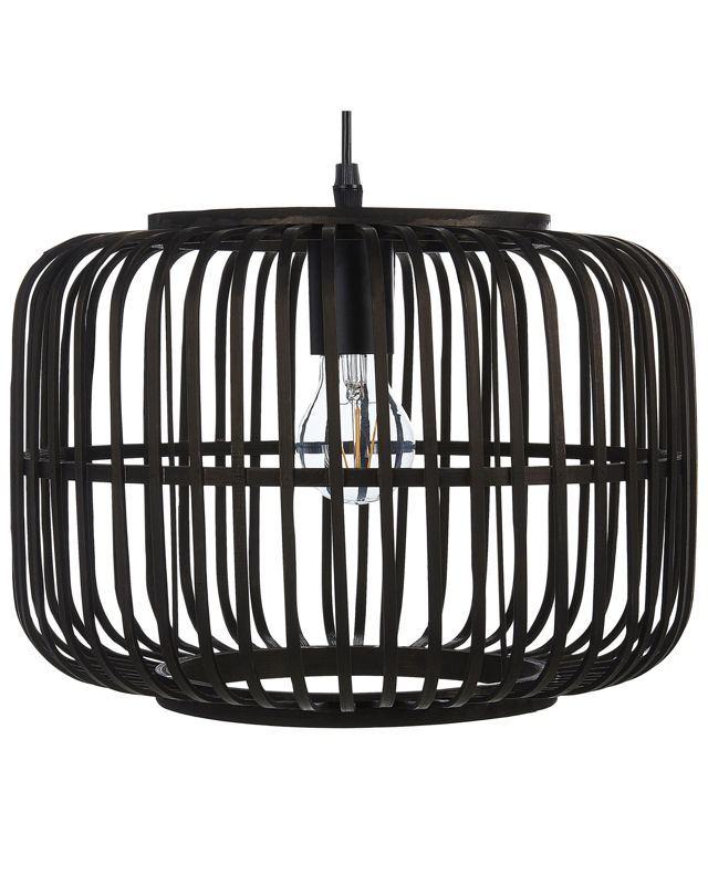 Lampa wisząca Macheke Drewno bambusowe Czarny 1 szt.