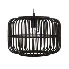 Lampa wisząca Macheke Drewno bambusowe Czarny 1 szt.