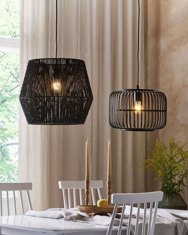Lampa wisząca Macheke Drewno bambusowe Czarny 1 szt.