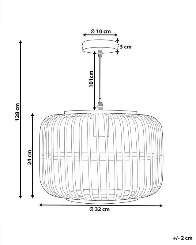 Lampa wisząca Macheke Drewno bambusowe Czarny 1 szt.