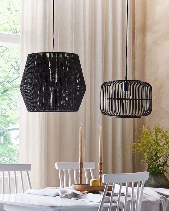 Lampa wisząca Macheke Drewno bambusowe Czarny 1 szt.