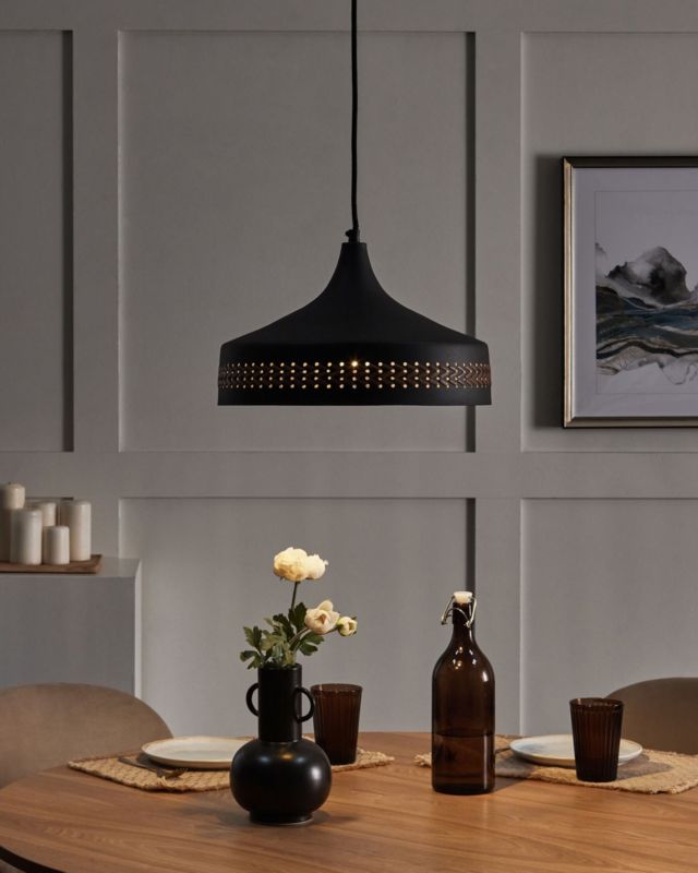 Lampa wisząca Mameyes Metal Czarny 1 szt.
