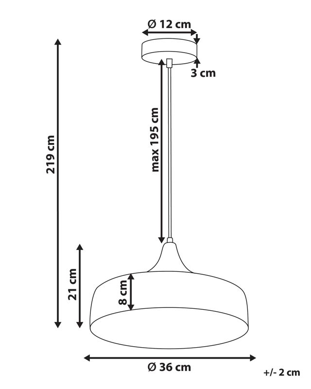 Lampa wisząca Mameyes Metal Czarny 1 szt.
