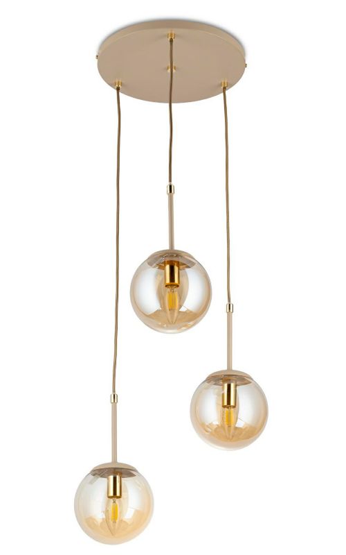 Lampa wisząca Maro HowHomely beżowo-złota 3xE14 36x90 cm 1 szt.