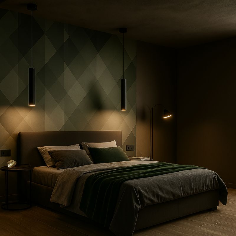Lampa wisząca MasterLED Keon LED GU10  sufitowa tuba 131 cm IP20 czarna matowa 1 szt.