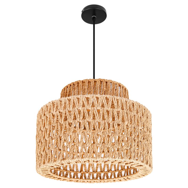 Lampa wisząca MasterLED Korn E27 LED oprawa sufitowa żyrandol 30cm IP20 bambus boho 1 szt.