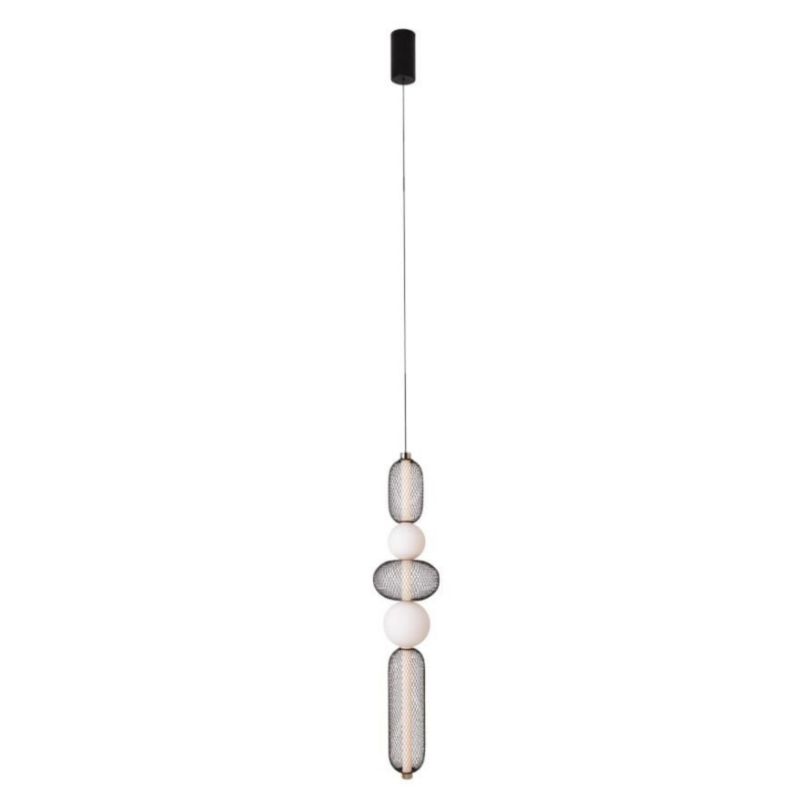 Lampa wisząca Maxlight Bora czarno-złota wym: 240 x 22 x 22 cm wbudowany LED 28W 1 szt.