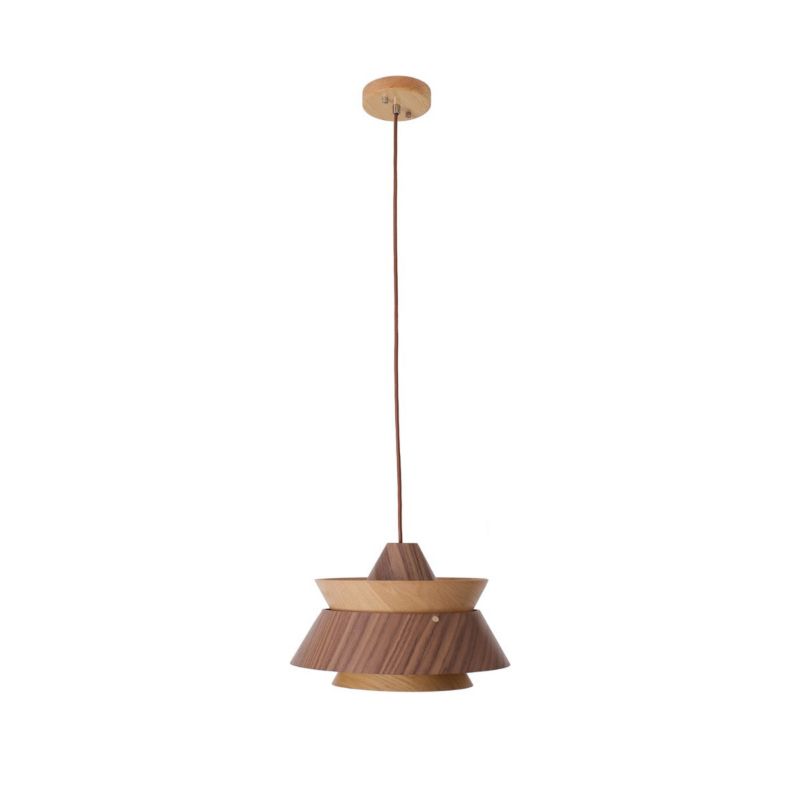 Lampa wisząca Maxlight Kioto jasne drewno-ciemne drewno wym: 175 x 34 x 34 cm 1xE27 x  1 szt.