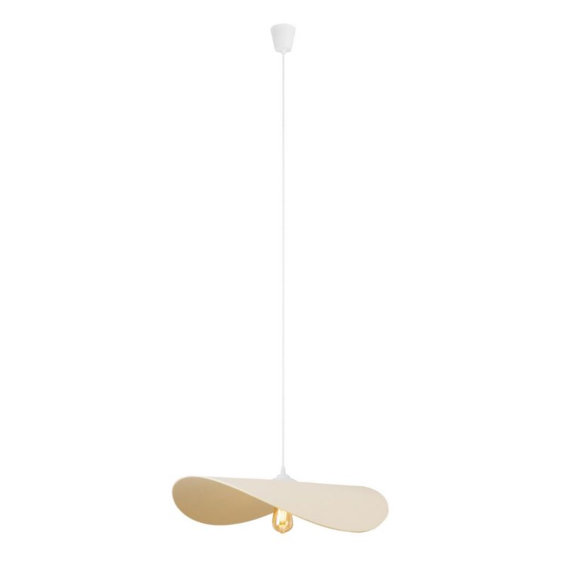 Lampa wisząca Maxlight Pan kremowo-biała kapelusz 1xE27 x 15W 1 szt.