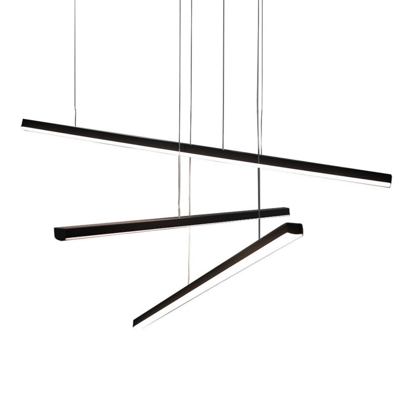 Lampa wisząca Maxlight Trio czarna nowoczesna wbudowany LED 3x12W 1 szt.