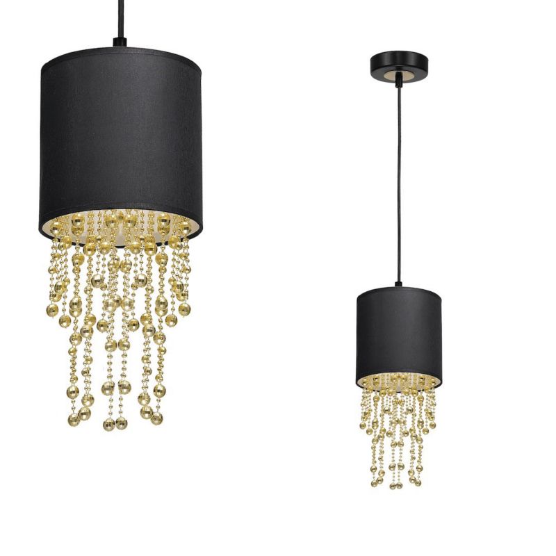 Lampa wisząca Milagro Almeria Czarny-złoty 15 cm 1 szt.