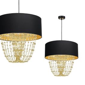 Lampa wisząca MiLAGRO ALMERIA czarny-złoty 1xE27 1 szt.