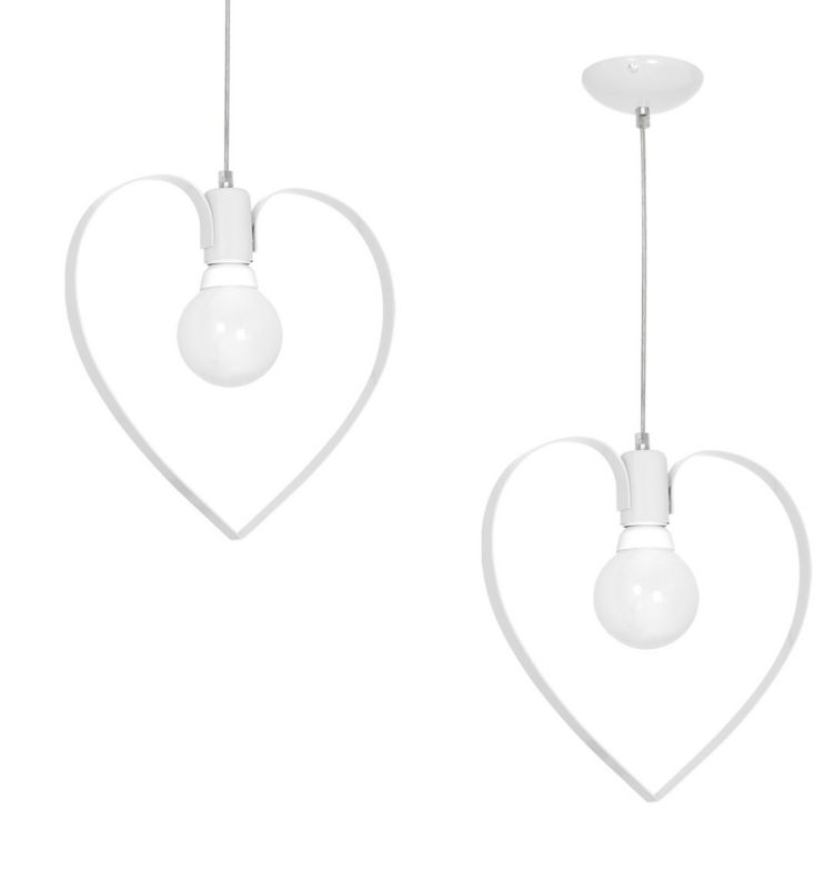 Lampa wisząca Milagro Amore White Metalowe Serce 1xE27 1 szt.