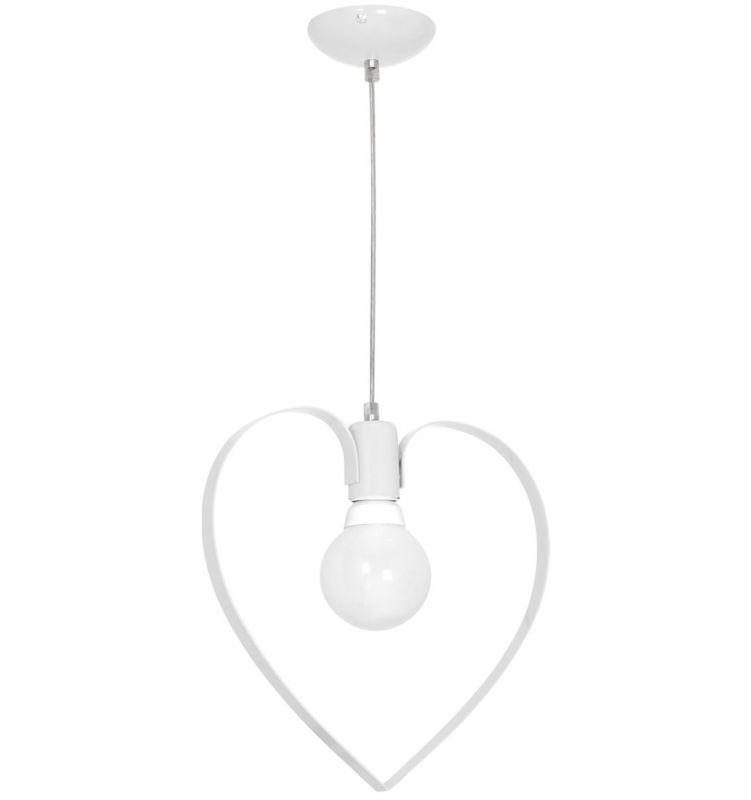 Lampa wisząca Milagro Amore White Metalowe Serce 1xE27 1 szt.