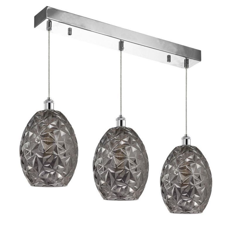 Lampa wisząca Milagro Belize 3xE27 srebrna regulowana wysokość 1 szt.
