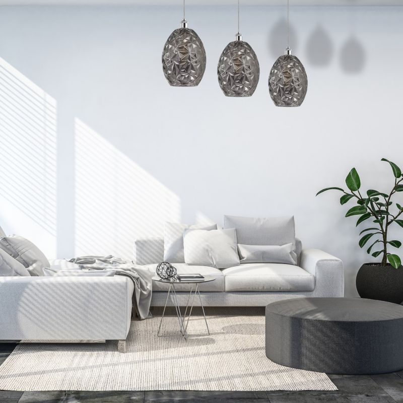 Lampa wisząca Milagro Belize 3xE27 srebrna regulowana wysokość 1 szt.