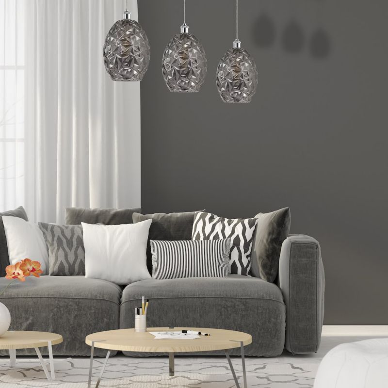 Lampa wisząca Milagro Belize 3xE27 srebrna regulowana wysokość 1 szt.